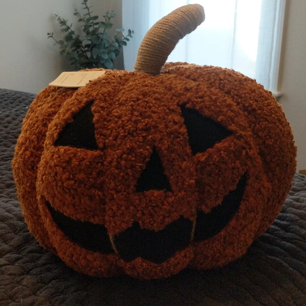 Pottery Barn Jack O'Lantern Pumpkin Pillow - Picture 1 of 2